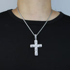 14K White Gold Lab Diamond Cross Pendant Party Wedding Pendants Necklace for Women Men Anniversary Jewelry Gift
