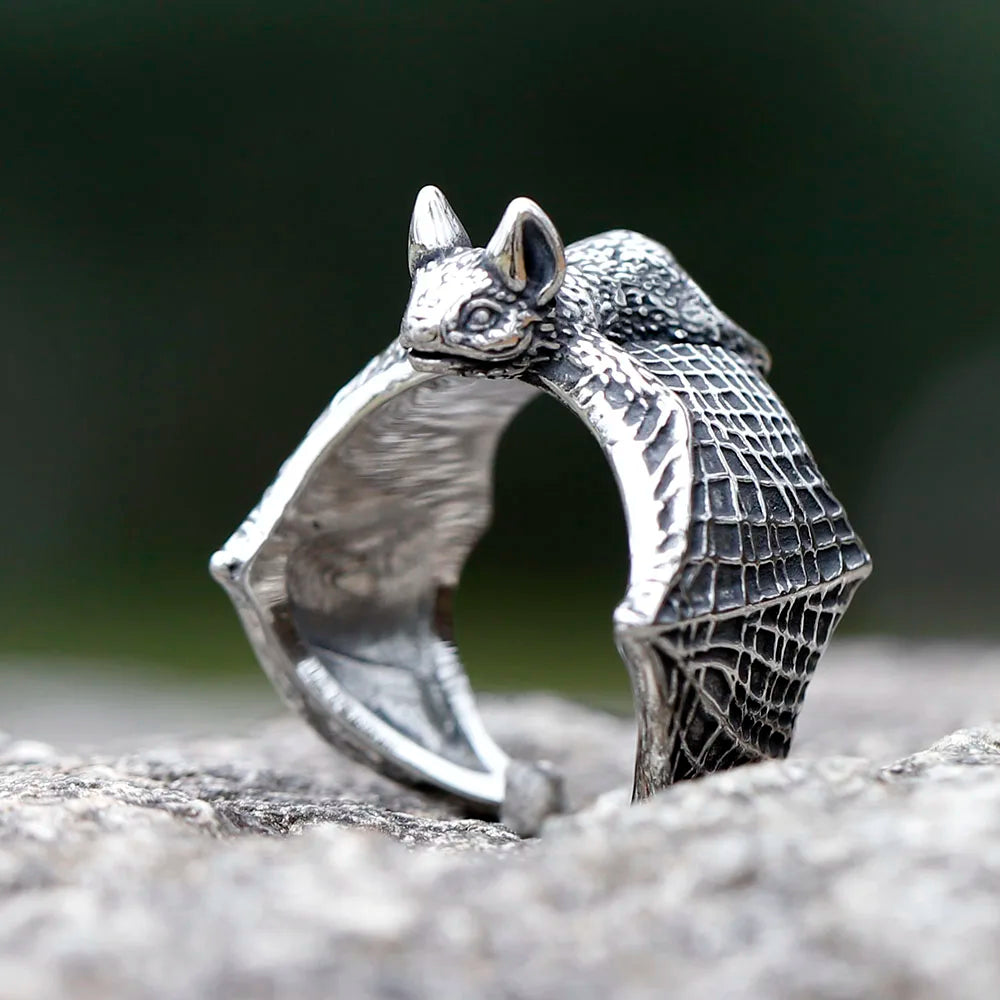 New Design Stainless Steel Bat Ring Detailed Punk Biker Animal Jewelry High Quality Gift Accessories For Gift Free