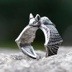 New Design Stainless Steel Bat Ring Detailed Punk Biker Animal Jewelry High Quality Gift Accessories For Gift Free