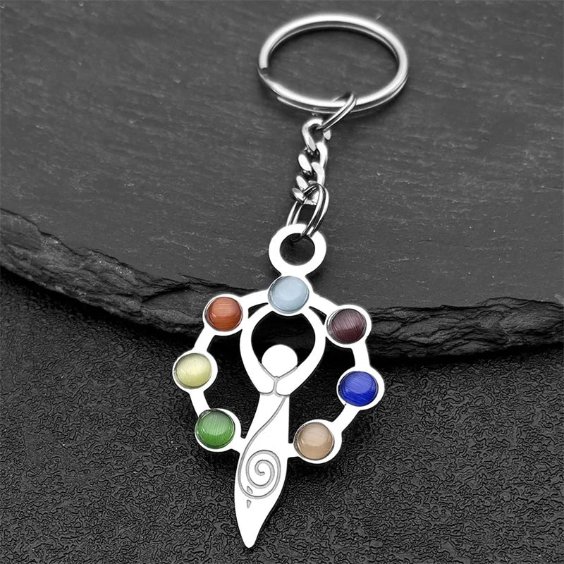 Key Gold Chain Chakra Stone Yoga Reiki Spiritual