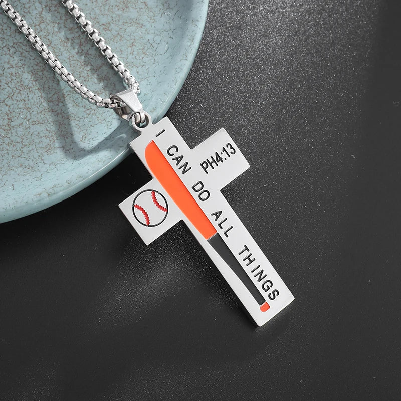 Templar Cross Round Medal Pendant Necklace — Stainless Steel