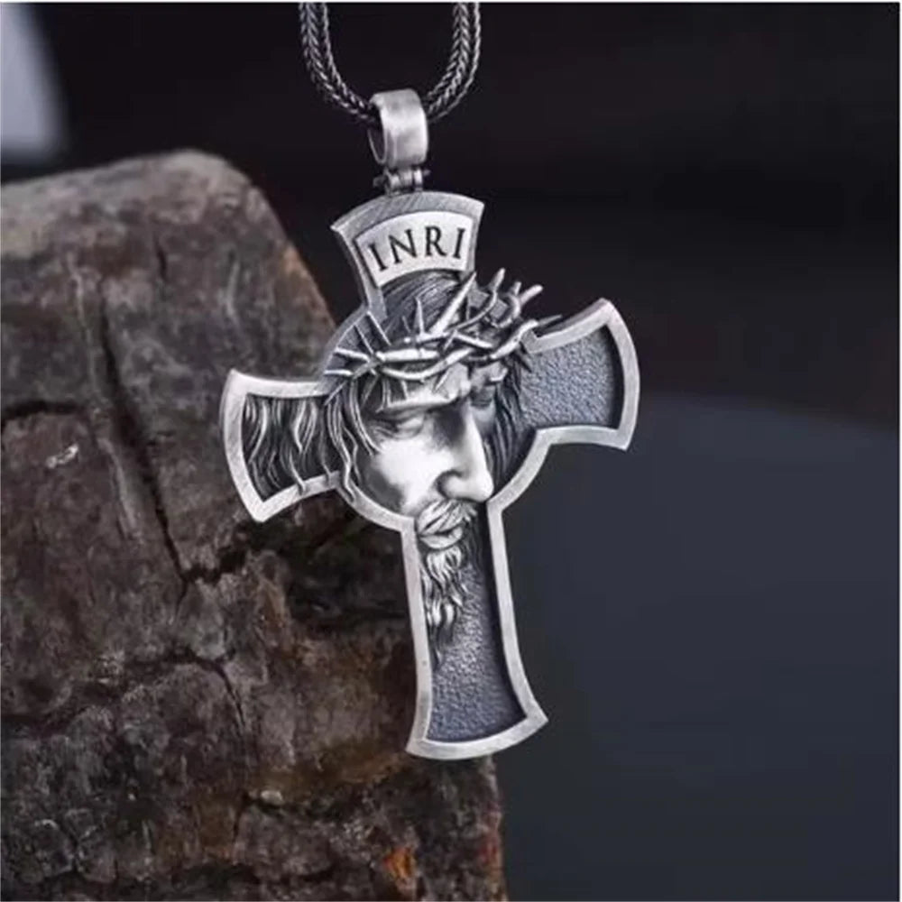 Gothic Inverted Cross Pendant Necklace