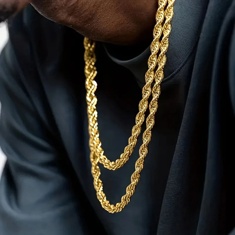 Twisted Rope Chain Necklace — Versatile Sizing
