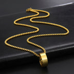 Circular Ring Pendant Necklace — Stainless Steel