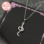 925 Silver Snake Pendant Necklace — Silver