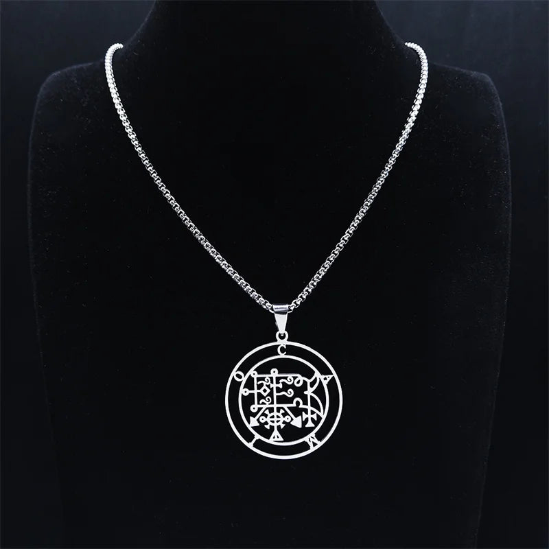 Demon Silver Pendant Seal Camio Women/men Gargantilha
