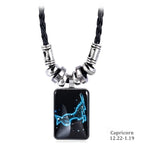 2024 Personalized Pendant Necklace Galaxy Constellation Design 12 Zodiac Sign Horoscope Astrology Necklace For Women Men Resin J