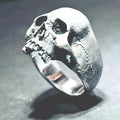 Jianjie Men's Light Luxury Skull Ring Motorcycle Biker Punk Style Men Rings Unique Personality Accessories Trend