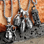 Grenade Stainless Steel Pendant Necklace