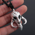Retro Punk Skull Pendant Necklace Mandalorian Dragon Skull Same Unisex Sweater Chain Fashion Clothing Jewelry