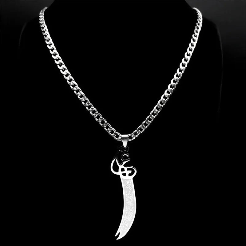 Sword Steel Pendant Islamic Arabic Imam Ali Knife