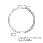 Cuban Box Chain Letter Bracelet — Stainless Steel