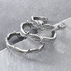 Vintage Open Cuff Bracelet for Men Feather Wing Celtic Knot Pattern Bangle Adjustable Jewelry Trendy Daily Gift