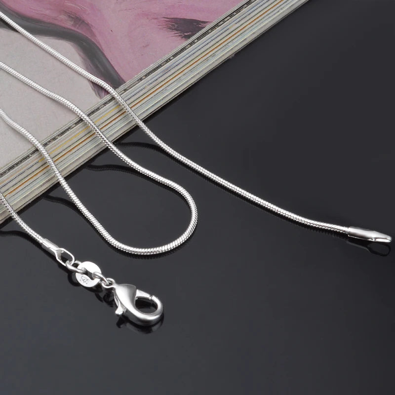 Silver-Tone Snake Chain Necklace — 1.2mm 80cm