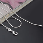 Silver-Tone Snake Chain Necklace — 1.2mm 80cm