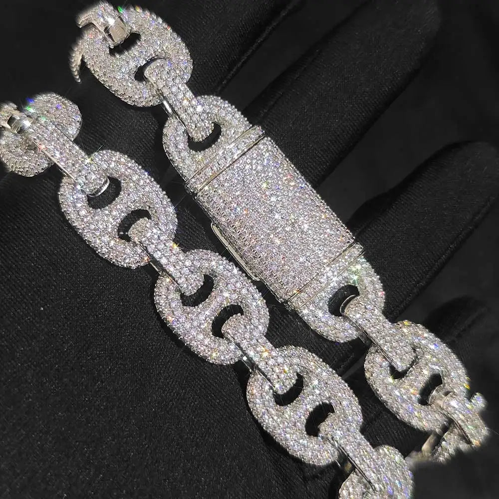 Iced Out Cuban Chain Necklace Stainless Steel 16MM
