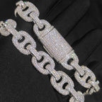 Iced Out Cuban Chain Necklace Stainless Steel 16MM