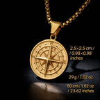 Compass Viking Steel Pendant 316L Vintage