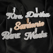 Iced Out Baguette Letter Pendant Necklace
