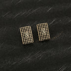 ‌ Brass Earrings with Zirconia Stones Square Minimalist Stud Earrings for Women Hot Sale Fashion Jewelry Gift