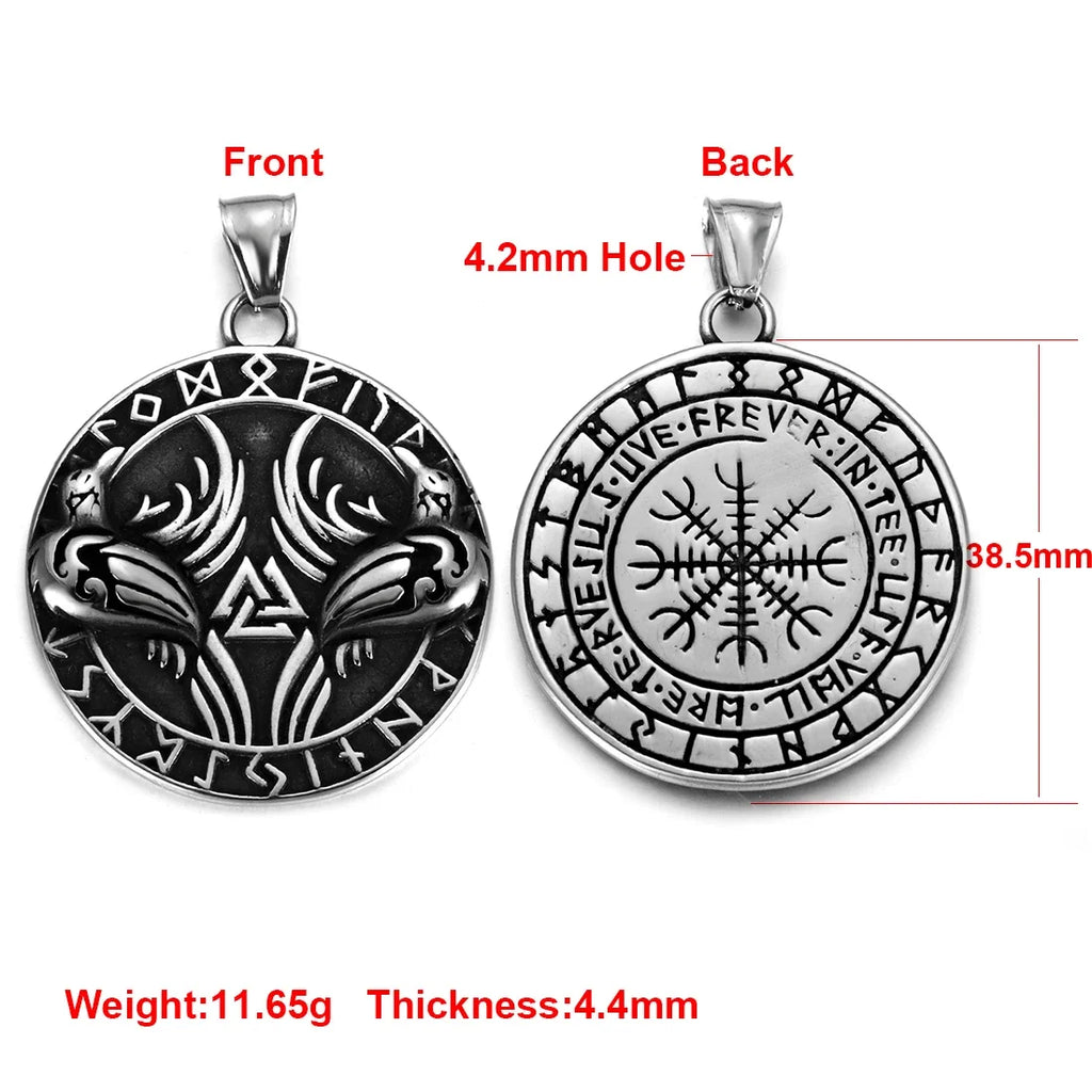 Stainless Steel Viking Norse Pendant for Necklace DIY Accessories Jewelry Making Findings Men Charm Supplies Punk Axe