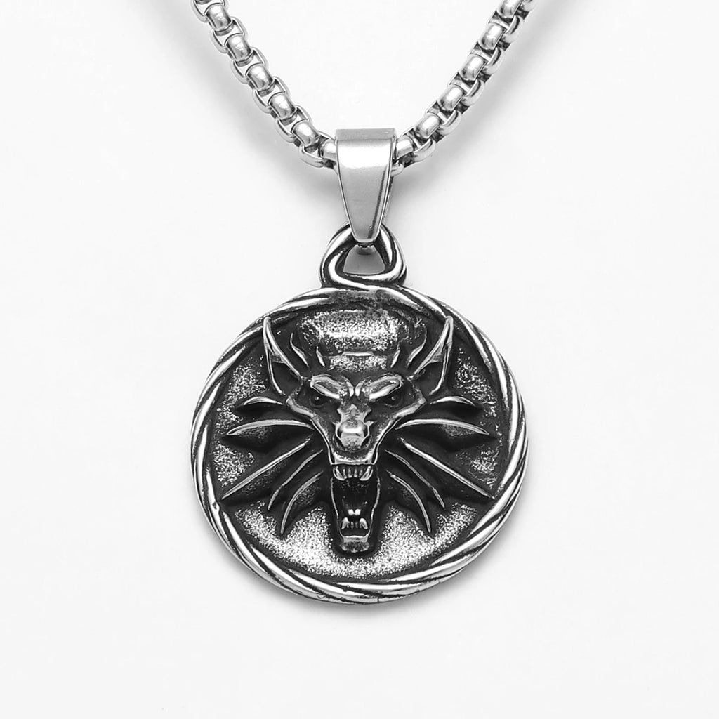 Wolf King Pendant Necklace Stainless Steel