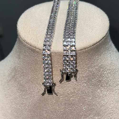 3MM Iced Out Double Row Tennis Bracelet — Two-Tone