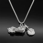Motorcycle Silver Pendant Retro Punk Sweater Sport