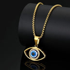 Nwe Vintage Eye of Fortune Pendant Necklace for Women Steel and Titanium Personality Gothic Chain Necklaces Jewelry Gift