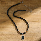 Iced Out Tiger Black Pendant Eye Rosary Crystal