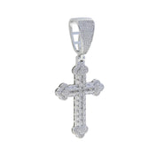 Iced Out CZ Cross Pendant Tennis Chain Necklace Gold