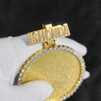 Gold Statement Photo Pendant Necklace 18K