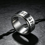 Nordic Viking Odin Rune Spinner Ring — Stainless Steel