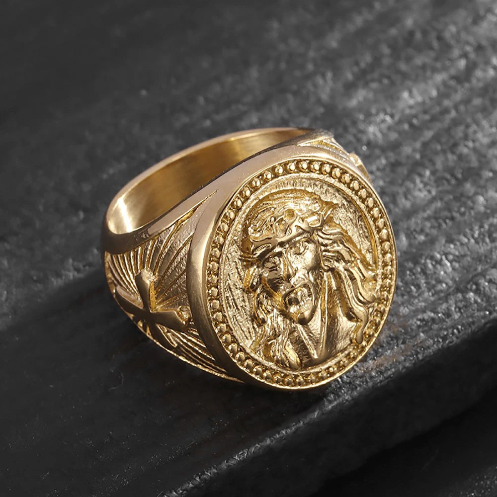 Vintage Templar Stainless Steel Ring
