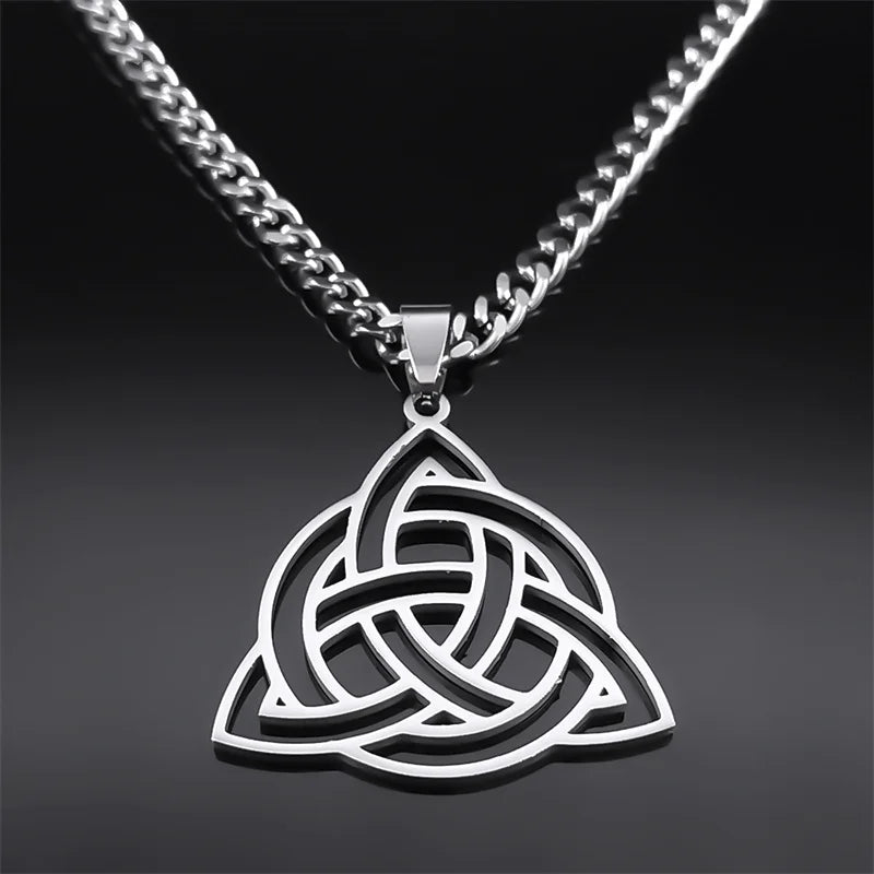 Celtic Knot Trinity Pendant Necklace — Stainless Steel