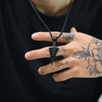 Cuban Chain Arrow Pendant Necklace for Men Stainless Steel Long Chains Hip Hop Punk Spearhead Charm Man's Neck Jewelry Accessory