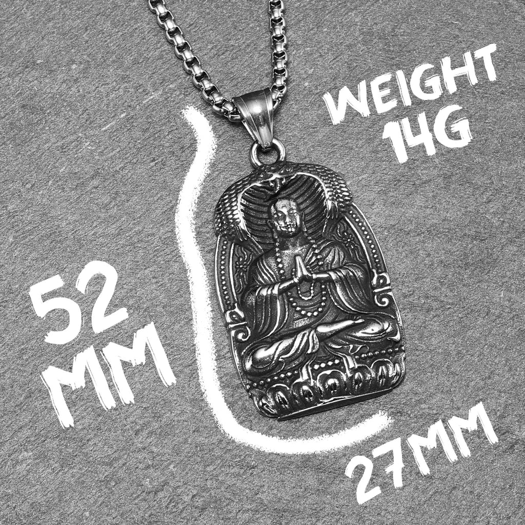 Buddha Pendant Chain Necklace — Stainless Steel