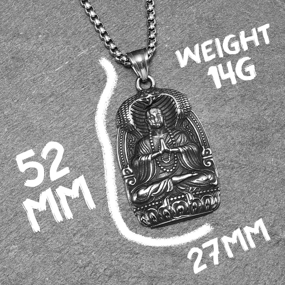 Buddha Pendant Chain Necklace — Stainless Steel