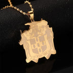 Jamaica Map Pendant Necklace — Stainless Steel