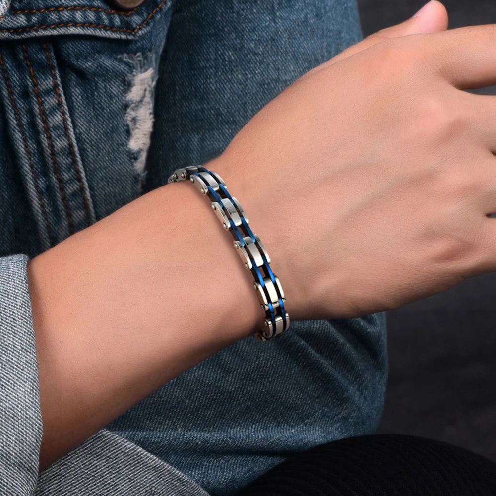 Classic 9MM Width Link Chain Bracelet for Man 316l Stainless Steel Men's Bracelets Jewelry Accessory Birthday Gifts for