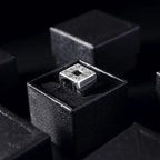 Creative 925 Silver Vintage Stereoscopic Square Mens Rings Fashion Luxury High Quality Ring Fine Jewelry Adjustable Opening