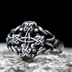 Viking Cross Amulet Celtic Knot Ring — Stainless Steel