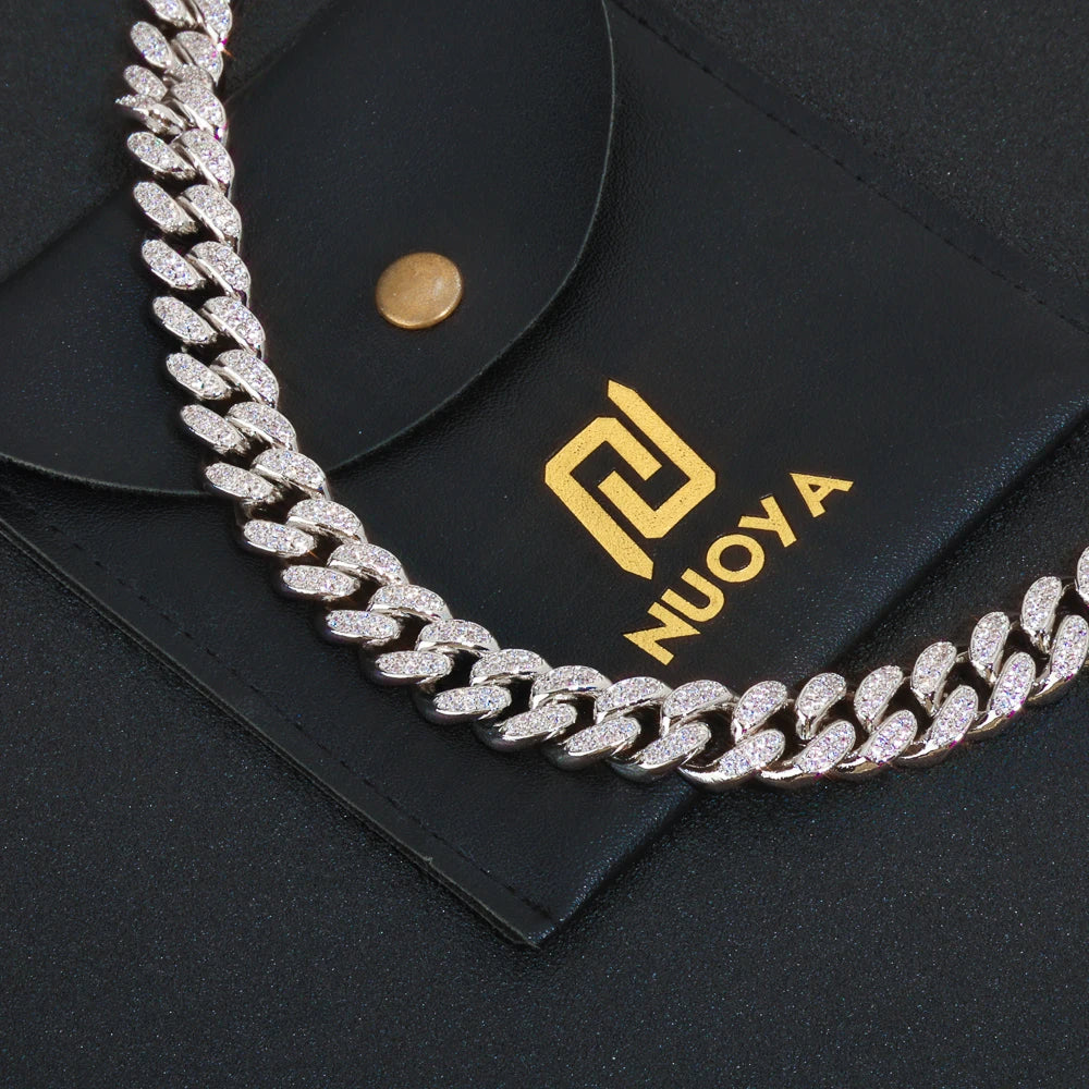 Gold Cuban Bracelet Iced Out 12MM Monaco 18K