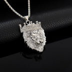 The Lion Head Alloy Men's Necklace Personality Crown Lion Hip Hop Rock Pendant Punk Fashion Jewelry Accessories