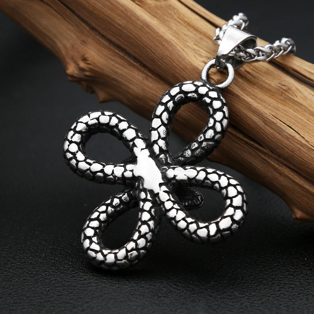 Gothic Snake Stainless Steel Pendant Necklace