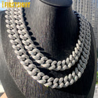 2024 New Silver Color Heavy Chunky Prong Cuban Link Chain Necklace for Men 15mm Iced Out Bling Charms Hip Hop Jewelry