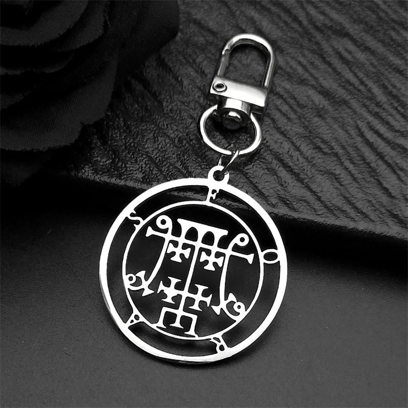 Angel Seal Pendant Keyring — Stainless Steel