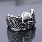 Angel Wings Skull Ring — Stainless Steel