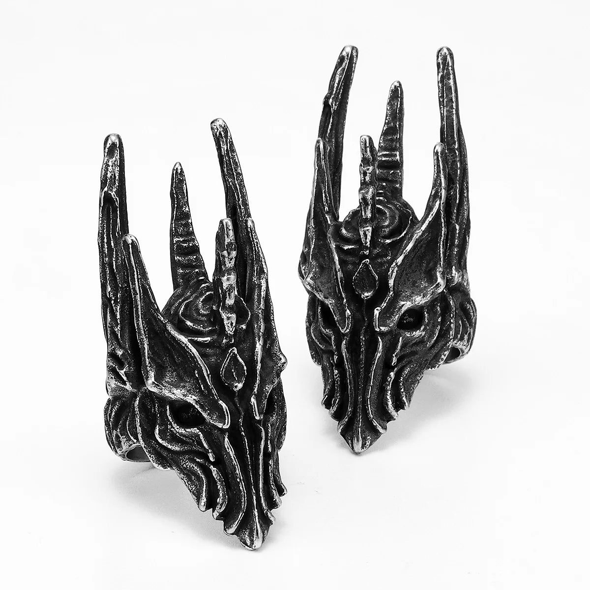 Lich King Skull Ring Black — Stainless Steel