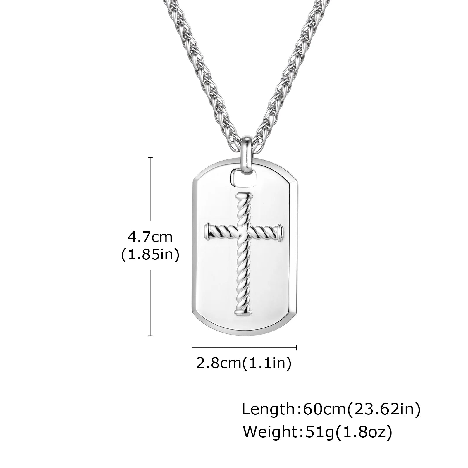 Cross DogTag Pendant Necklaces for Men Boys,High Polished Stainless Steel Pendant Necklaces,Jewelry Gifts for Husband DAD BBF